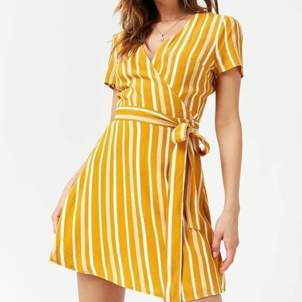 Striped wrap dress NWOT